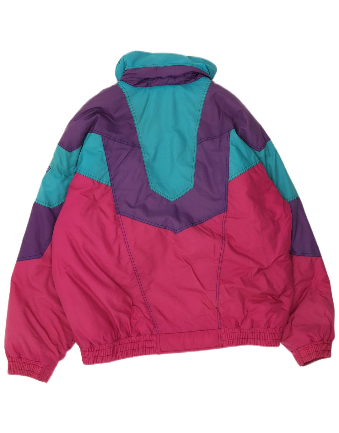 Vintage Mens Hooded Ski Jacket IT 52 XL Multicoloured Colourblock Nylon