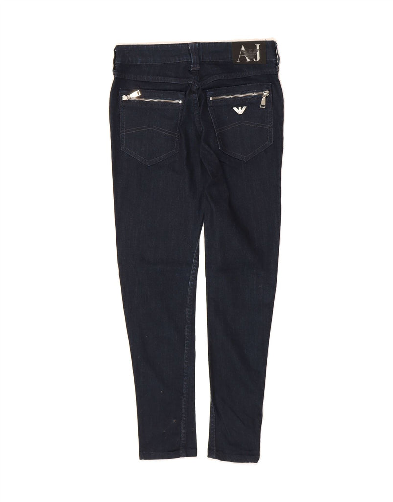 ARMANI Womens Slim Jeans W26 L27 Navy Blue Cotton Vintage Armani and Second-Hand Armani from Messina Hembry 