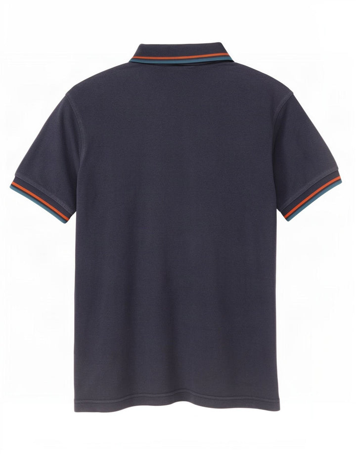 Fred Perry Mens Polo Shirt Small Navy Blue Striped Cotton
