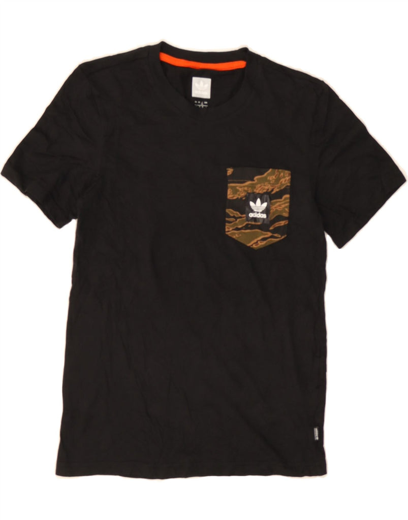 ADIDAS Boys T-Shirt Top 11-12 Years XS Black Cotton Vintage Adidas and Second-Hand Adidas from Messina Hembry 