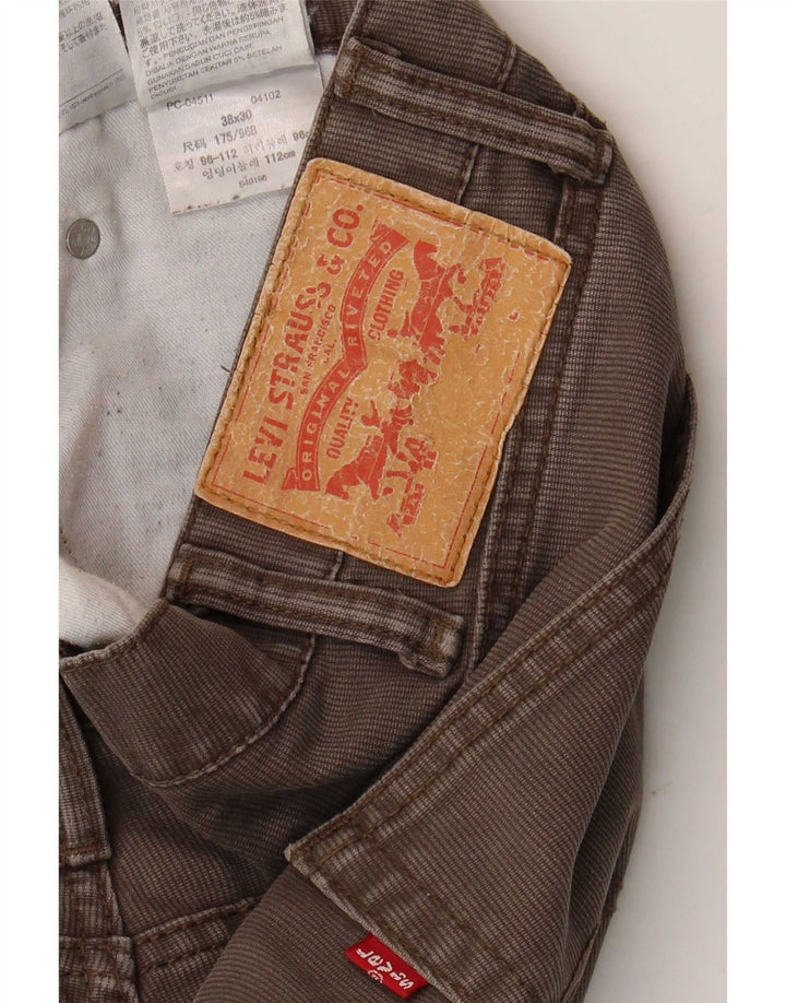 Levi's Mens Slim Casual Trousers W38 L30 Grey Cotton