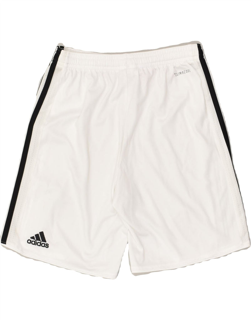 ADIDAS Boys Graphic Sport Shorts 11-12 Years White Polyester | Vintage Adidas | Thrift | Second-Hand Adidas | Used Clothing | Messina Hembry 