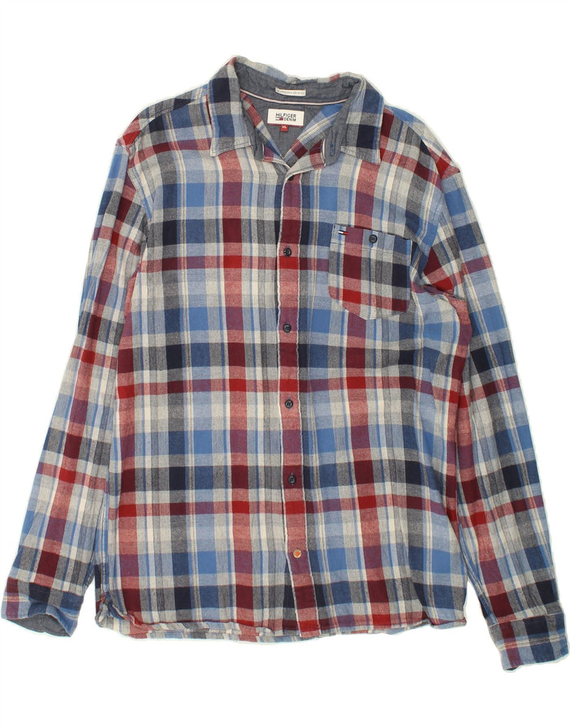 TOMMY HILFIGER Mens Shirt XL Multicoloured Check Cotton Vintage Tommy Hilfiger and Second-Hand Tommy Hilfiger from Messina Hembry 