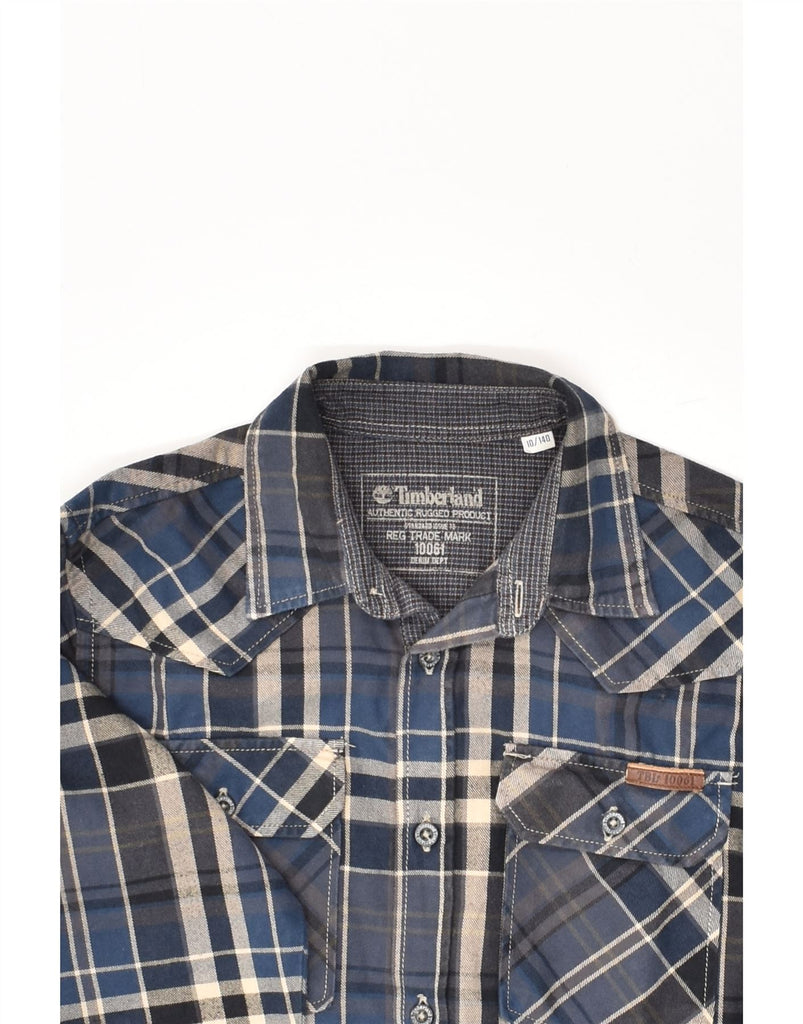 TIMBERLAND Boys Shirt 9-10 Years Blue Check Cotton | Vintage Timberland | Thrift | Second-Hand Timberland | Used Clothing | Messina Hembry 