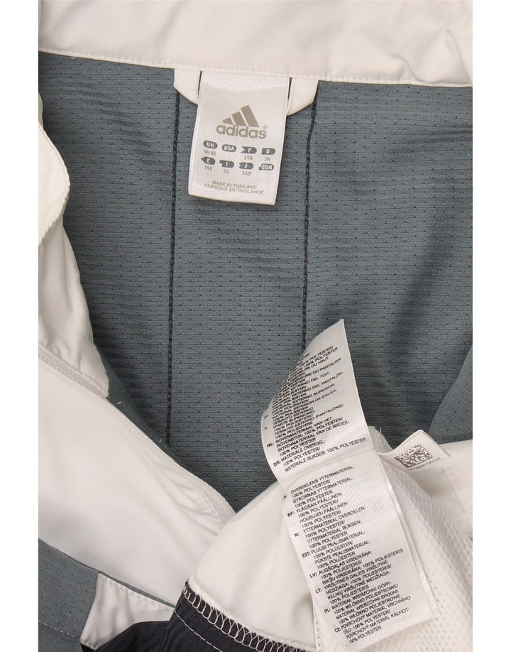 ADIDAS Mens Tracksuit Top Jacket UK 46/48 XL White Colourblock Polyester
