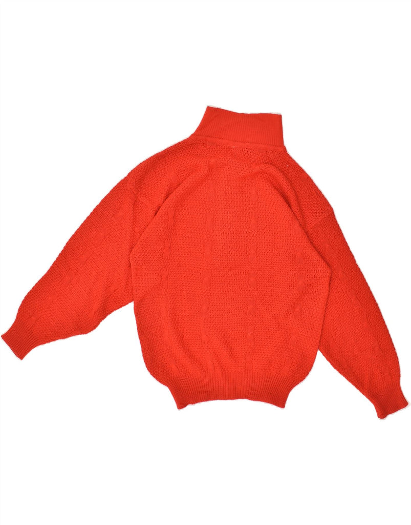 VINTAGE Womens Polo Neck Jumper Sweater IT 42 Medium Red Polyacrylic | Vintage Vintage | Thrift | Second-Hand Vintage | Used Clothing | Messina Hembry 