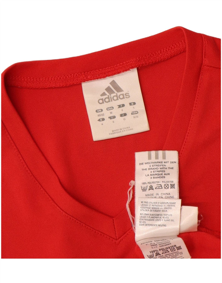 Adidas Mens Climalite T-Shirt Top UK 40/42 Medium Red Polyester