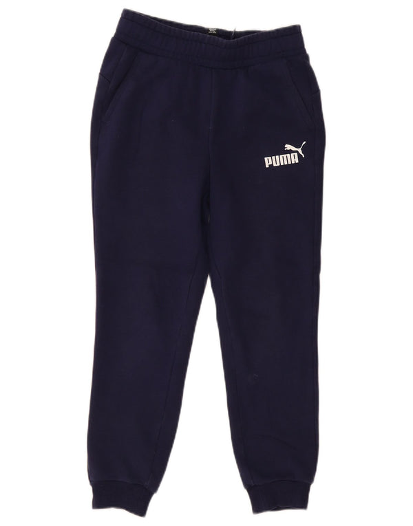 PUMA Boys Tracksuit Trousers Joggers 11-12 Years  Navy Blue Cotton