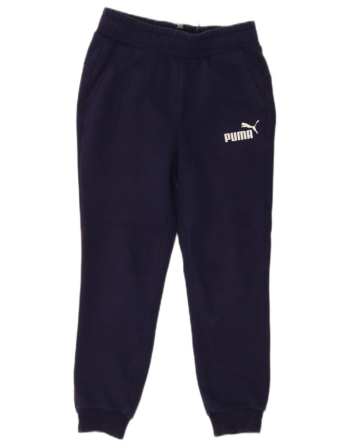 PUMA Boys Tracksuit Trousers Joggers 11-12 Years  Navy Blue Cotton