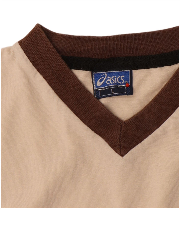 Asics Mens T-Shirt Top Large Beige
