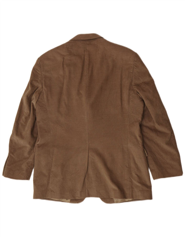 Marks & Spencer Mens 3 Button Corduroy Blazer Jacket UK 42 Large Beige