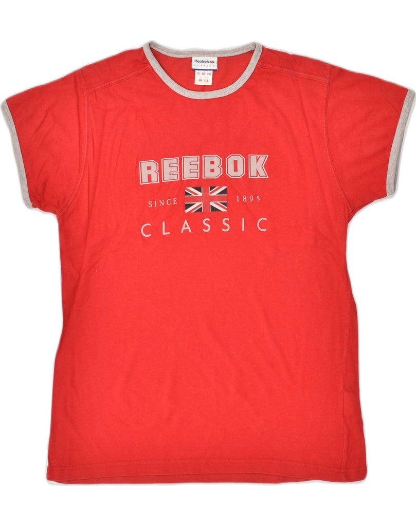 REEBOK Mens Graphic T-Shirt Top Medium Red Cotton | Vintage Reebok | Thrift | Second-Hand Reebok | Used Clothing | Messina Hembry 