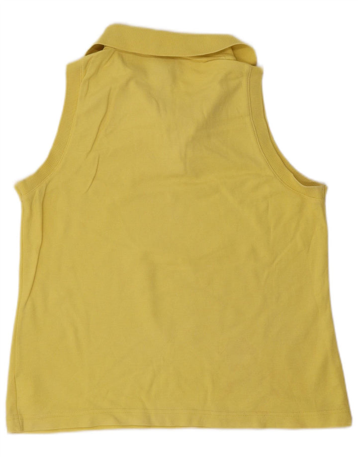 Fila Womens Sleeveless Polo Shirt IT 46 Large Yellow
