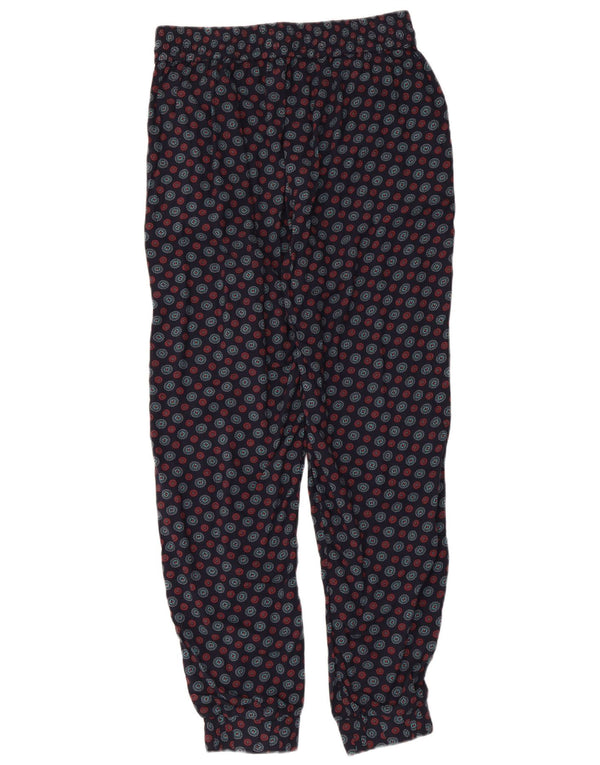 Fat Face Womens Casual Trousers UK 12 Medium W30 L29 Navy Blue Geometric