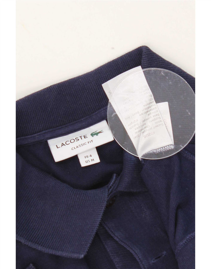Lacoste Mens Classic Fit Polo Shirt Size 4 Medium Navy Blue Cotton