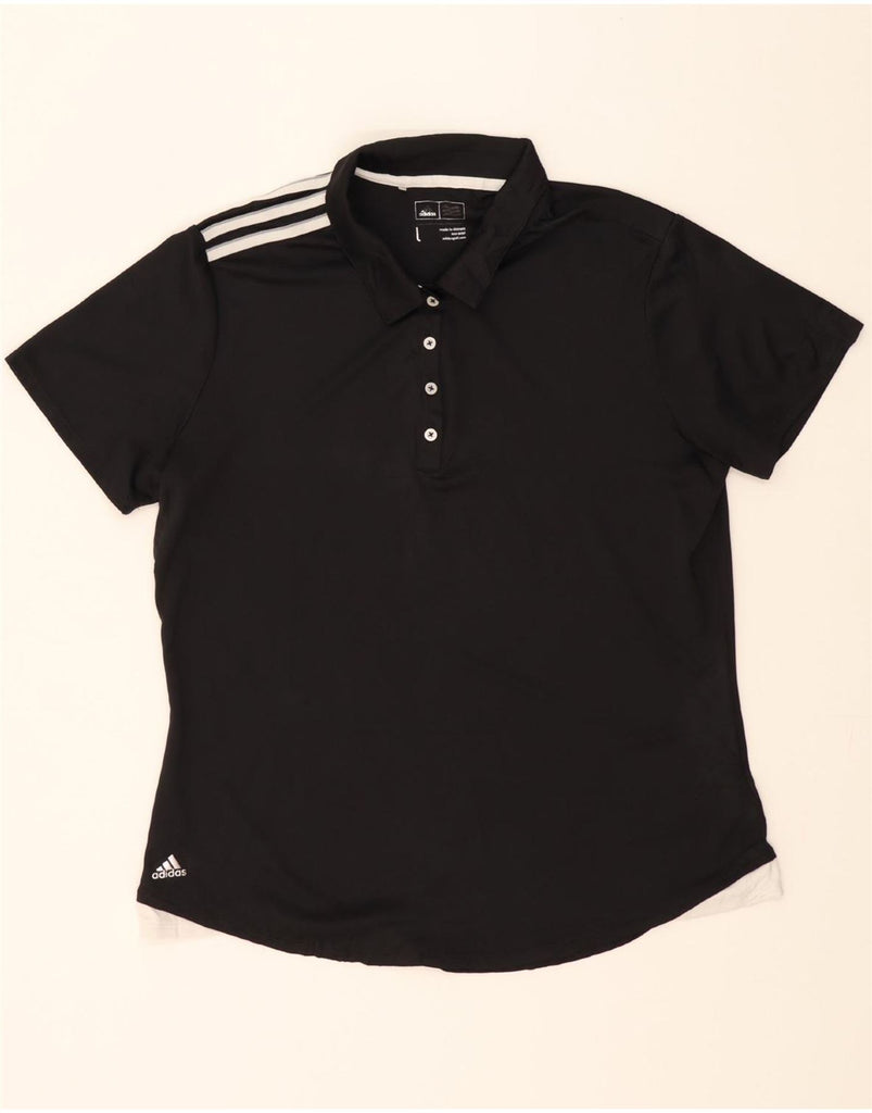 ADIDAS Mens Polo Shirt Large Black Polyester Vintage Adidas and Second-Hand Adidas from Messina Hembry 