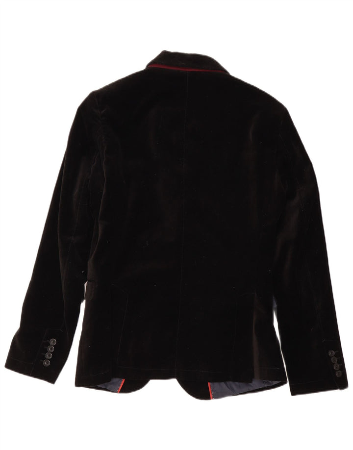 Zara Mens 2 Button Blazer Jacket EU 46 Small Black Cotton