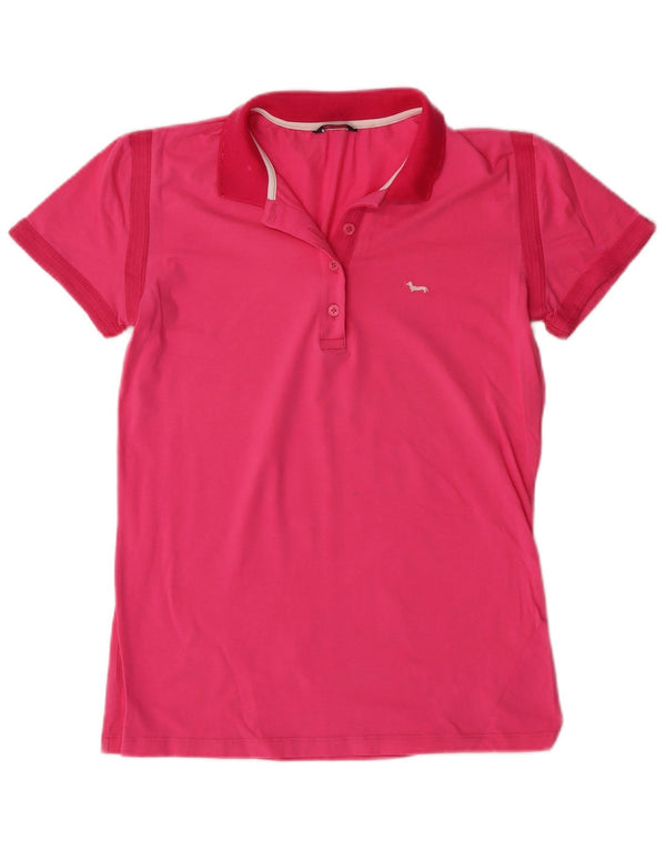 HARMONT & BLAINE Womens Polo Shirt UK 14 Large Pink Cotton
