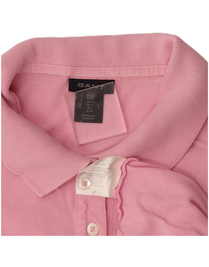 Gant Womens Polo Shirt UK 14 Medium Pink Cotton