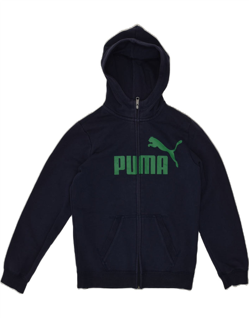 PUMA Boys Graphic Zip Hoodie Sweater 13-14 Years XL Blue | Vintage Puma | Thrift | Second-Hand Puma | Used Clothing | Messina Hembry 