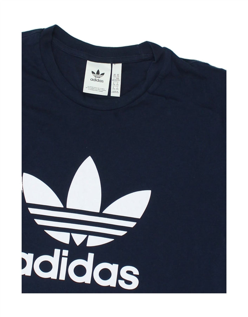 ADIDAS Mens Graphic T-Shirt Top 2XL Navy Blue Cotton | Vintage Adidas | Thrift | Second-Hand Adidas | Used Clothing | Messina Hembry 