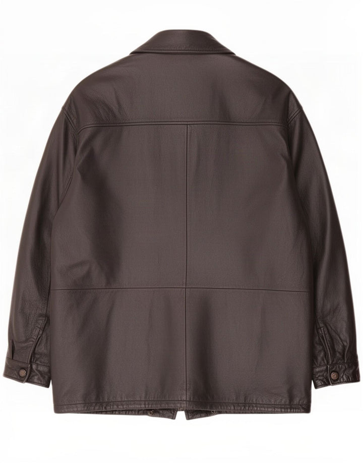 Rover & Lake Mens Leather Coat IT 52 XL Brown