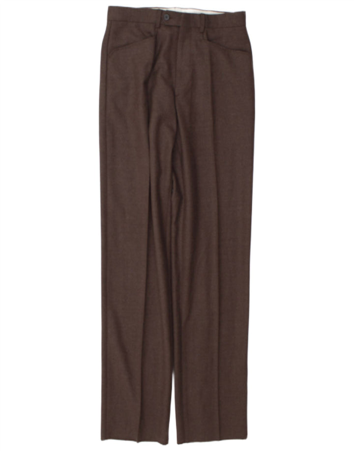 Vintage Mens Straight Suit Trousers W28 L35 Brown