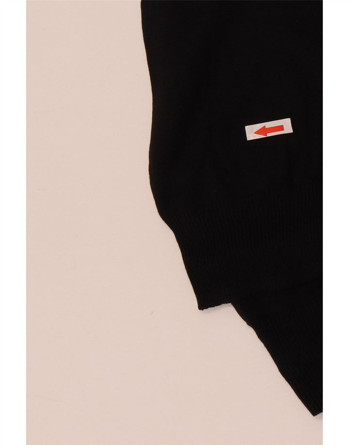 Marks & Spencer Mens Regular Fit V-Neck Jumper Sweater XL Black Cotton