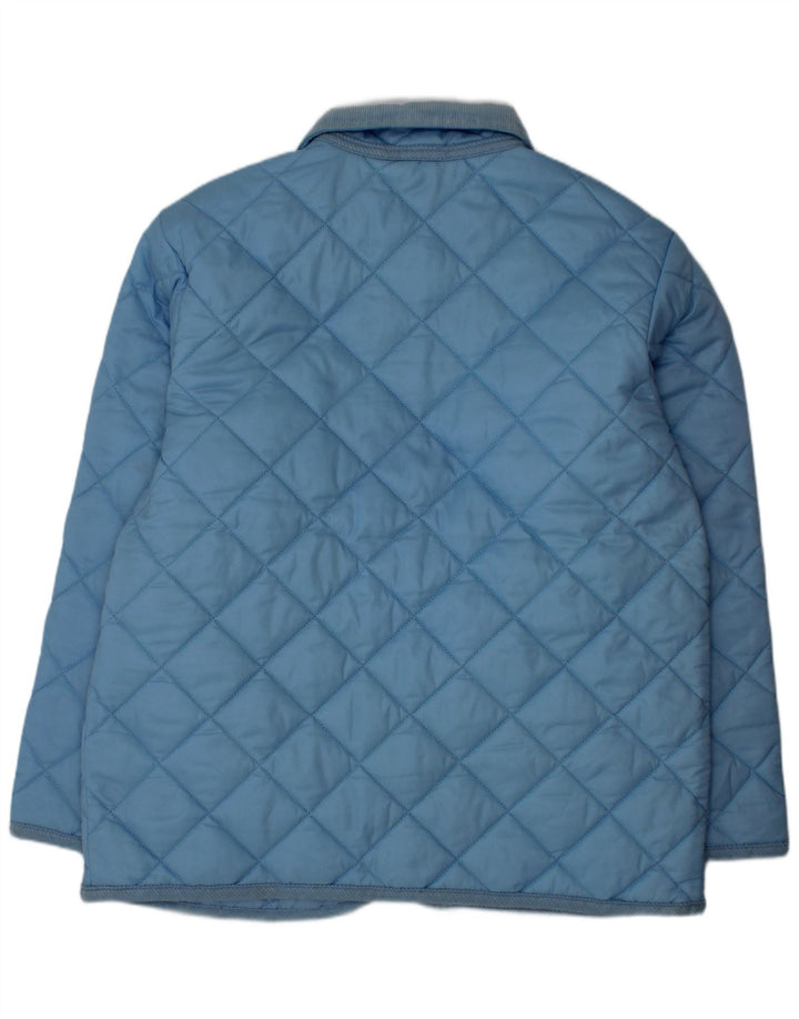 Benetton Boys Quilted Jacket 7-8 Years Medium Blue Nylon