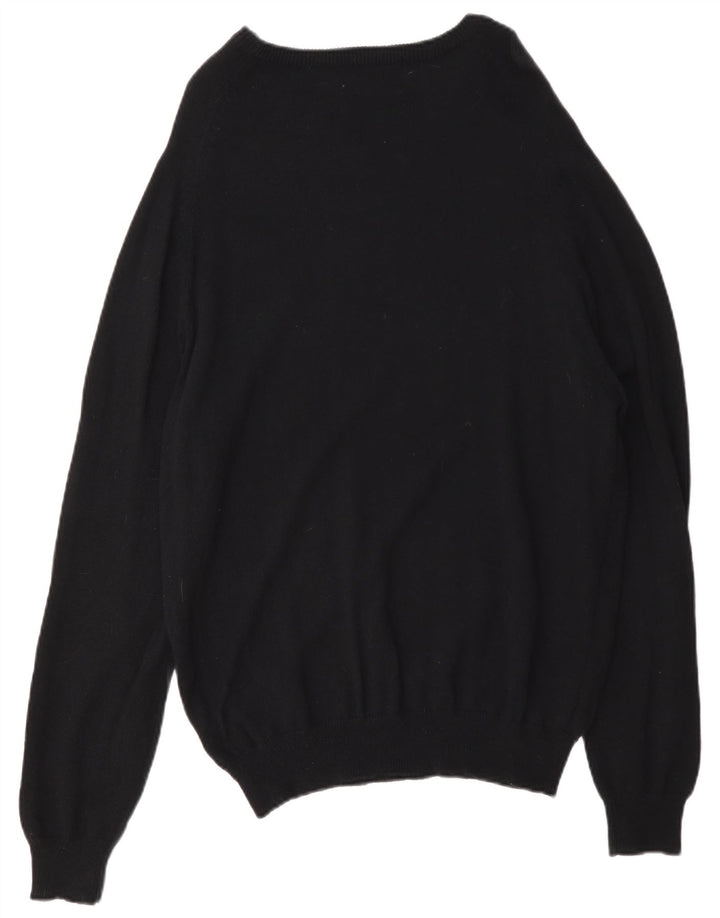 Marks & Spencer Mens Regular Fit Crew Neck Jumper Sweater Large Black Wool