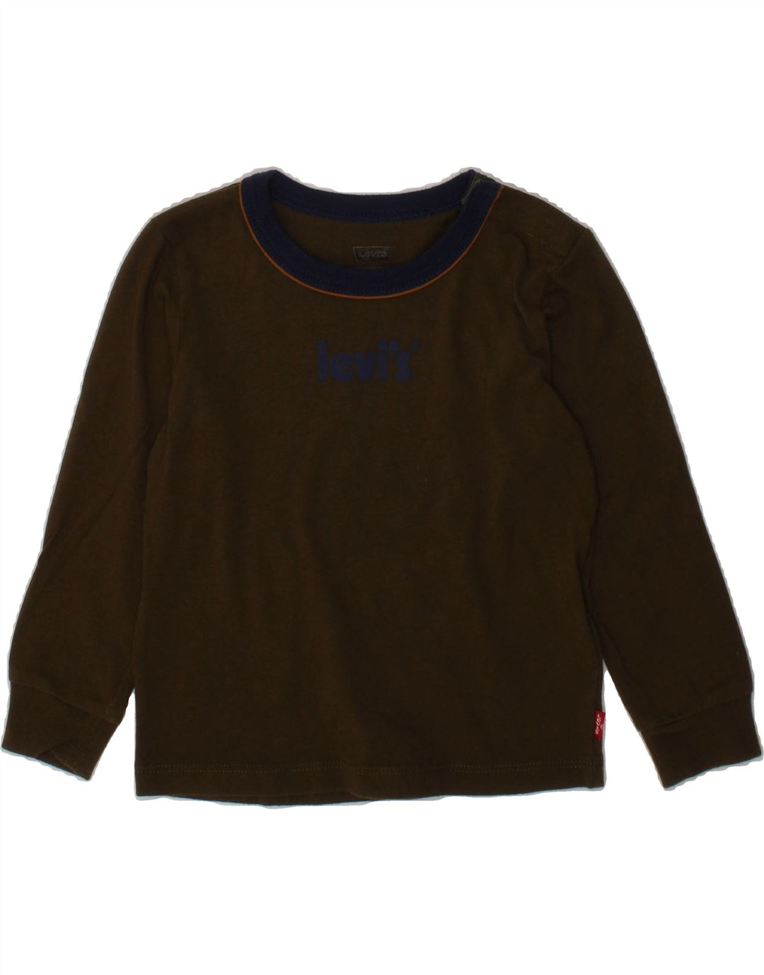 LEVI'S Baby Boys Graphic Sweatshirt Jumper 18-24 Months Khaki Cotton Vintage Levi's and Second-Hand Levi's from Messina Hembry 