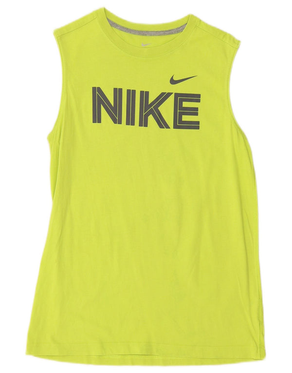 NIKE Boys Graphic Vest Top 12-13 Years Large Green