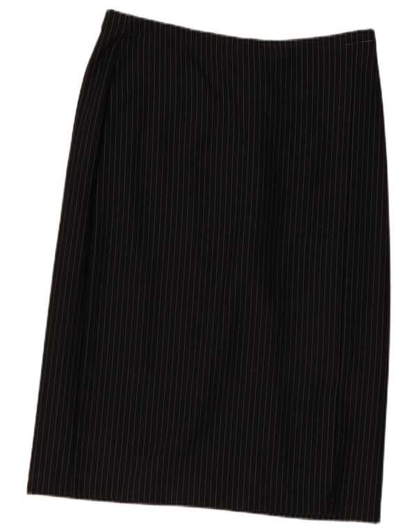 Marks & Spencer Womens Pencil Skirt UK 18 XL W36  Black Pinstripe Polyamide