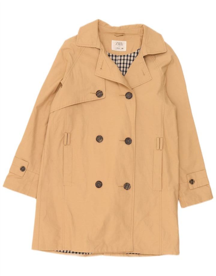 Zara Girls Trench Coat 13-14 Years Beige Polyester