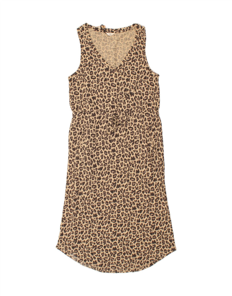 HUSH Womens Sleeveless Maxi Dress US 12 Large Beige Animal Print Cotton Vintage HUSH and Second-Hand HUSH from Messina Hembry 