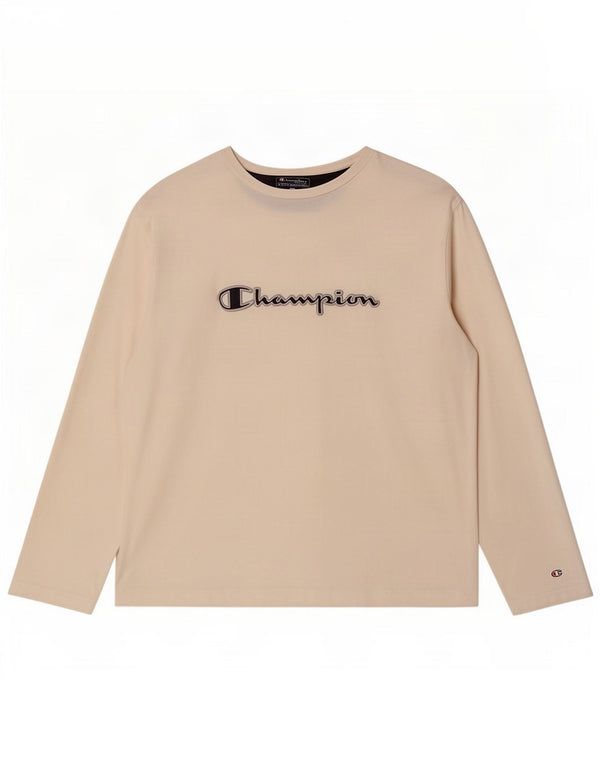 Champion Mens Graphic Top Long Sleeve XL White Cotton