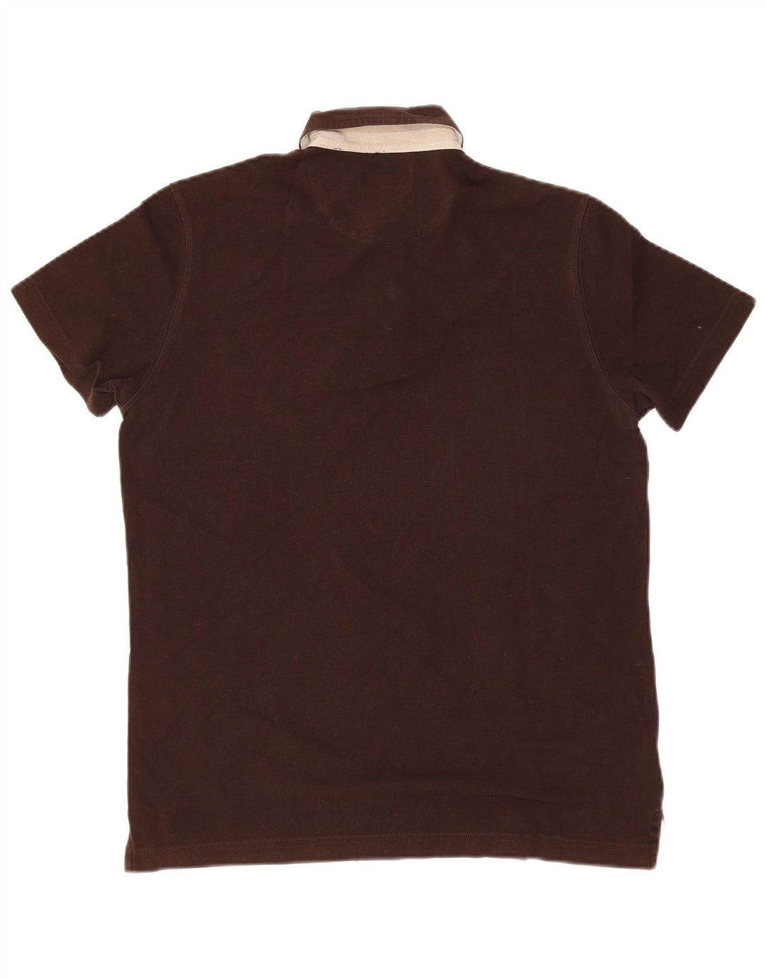 MASSIMO DUTTI Mens Polo Shirt Medium Brown Cotton