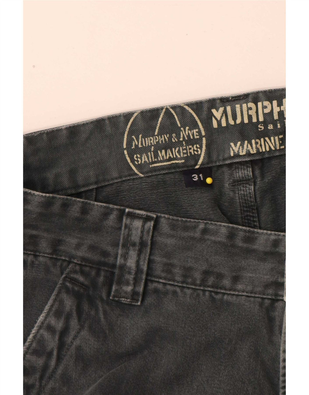 Murphy & Nye Mens Straight Cargo Trousers W31 L31 Grey Cotton