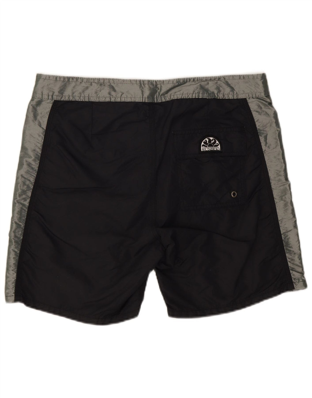 SUNDEK Mens Graphic Swimming Shorts Medium  Black Colourblock Nylon