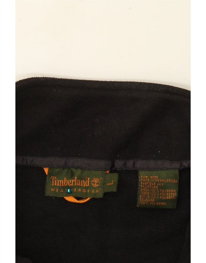 TIMBERLAND Mens Fleece Jacket UK 40 Large Black Polyester