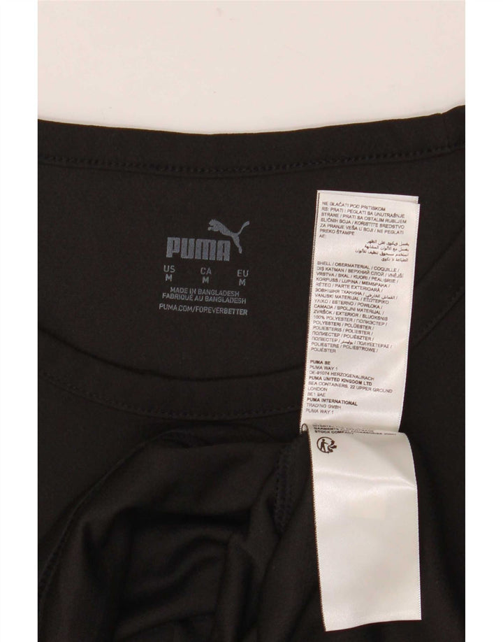 Puma Mens T-Shirt Top Medium Black Colourblock Polyester