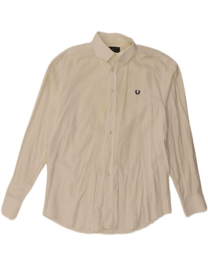 Fred Perry Mens Shirt 2XL Off White Cotton