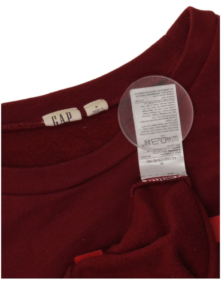 Gap Womens Graphic Sweatshirt Jumper UK 14 Medium Burgundy Cotton