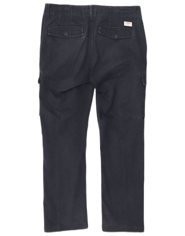 TIMBERLAND Mens Straight Cargo Trousers W30 L27  Navy Blue Cotton
