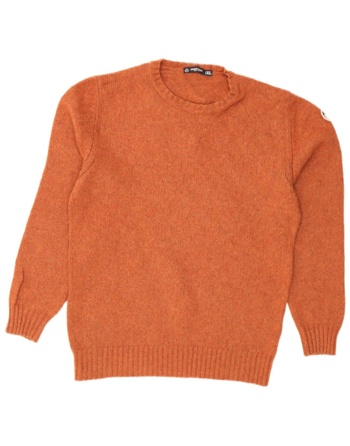 North Sails Mens Crew Neck Jumper Sweater XL Orange Wool