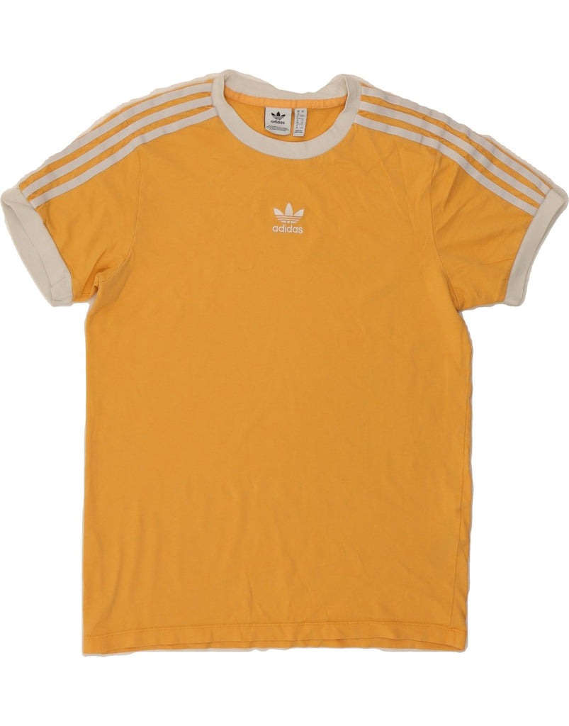 ADIDAS Womens T-Shirt Top UK 8 Small Yellow Cotton Vintage Adidas and Second-Hand Adidas from Messina Hembry 