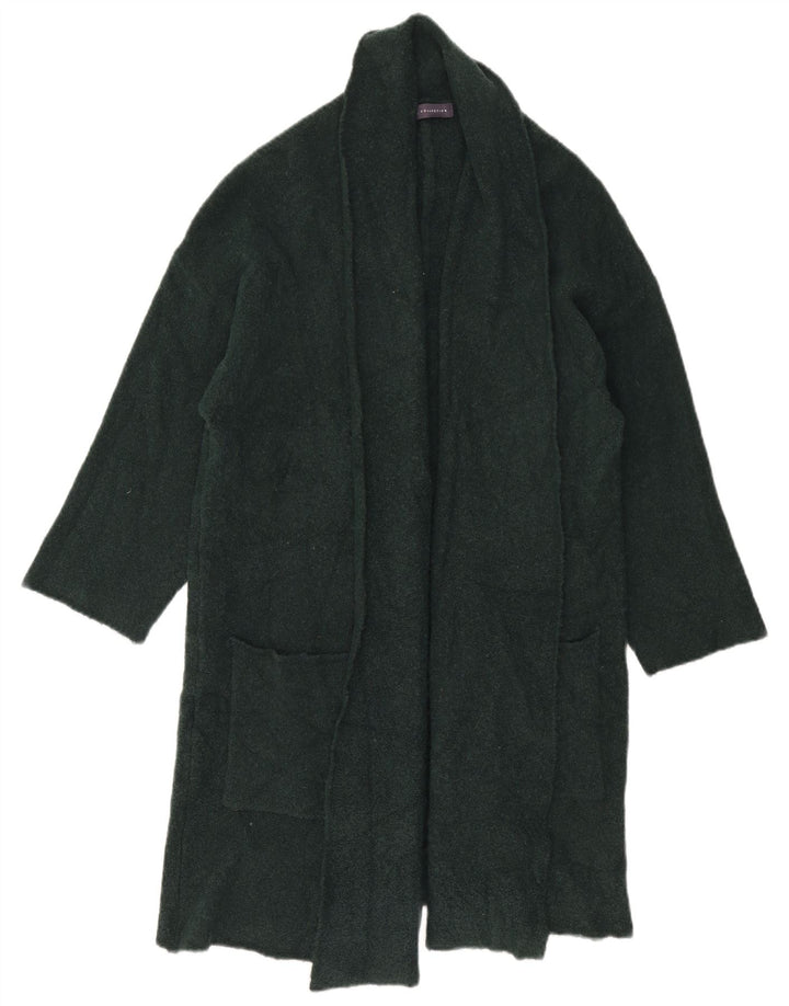 Marks & Spencer Womens Longline Open Cardigan Sweater UK 12 Medium Green