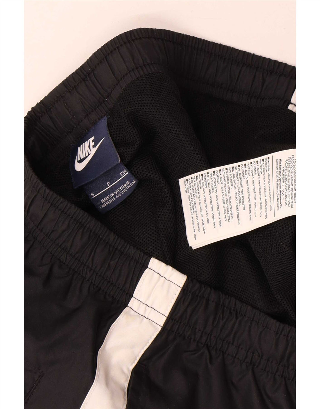 Nike Mens Tracksuit Trousers Joggers Small Black Colourblock Polyester
