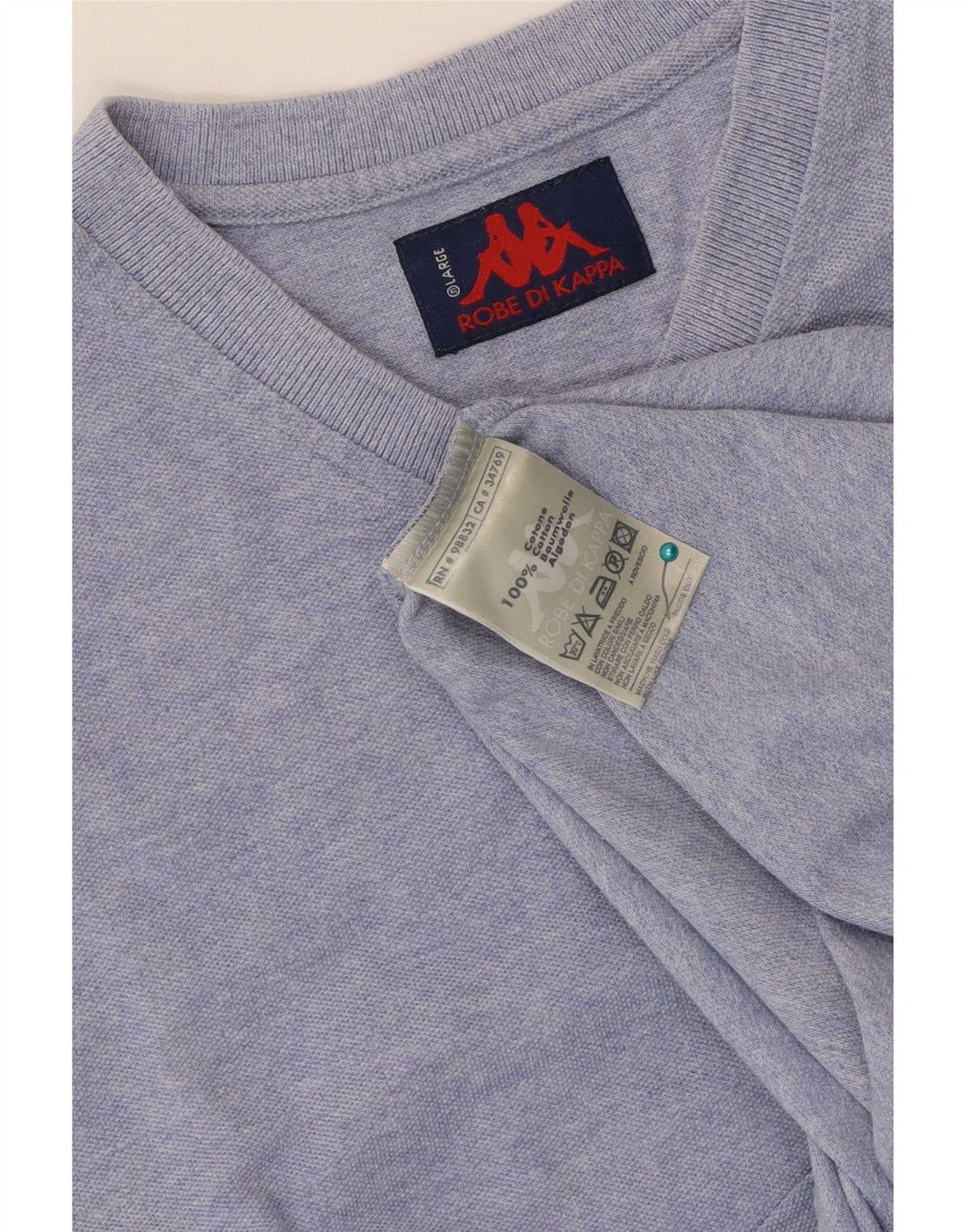 Kappa Mens Short Sleeve T-Shirt Top Large Blue Cotton