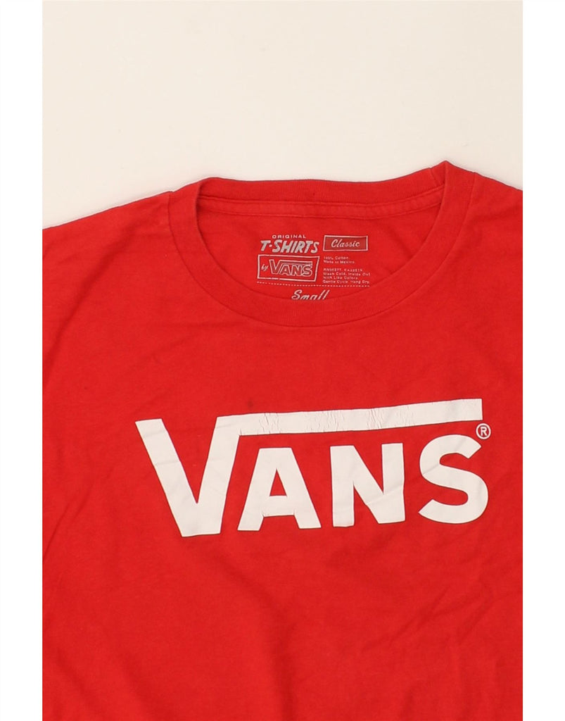 VANS Mens Classic Graphic Top Long Sleeve Small Red Cotton | Vintage Vans | Thrift | Second-Hand Vans | Used Clothing | Messina Hembry 